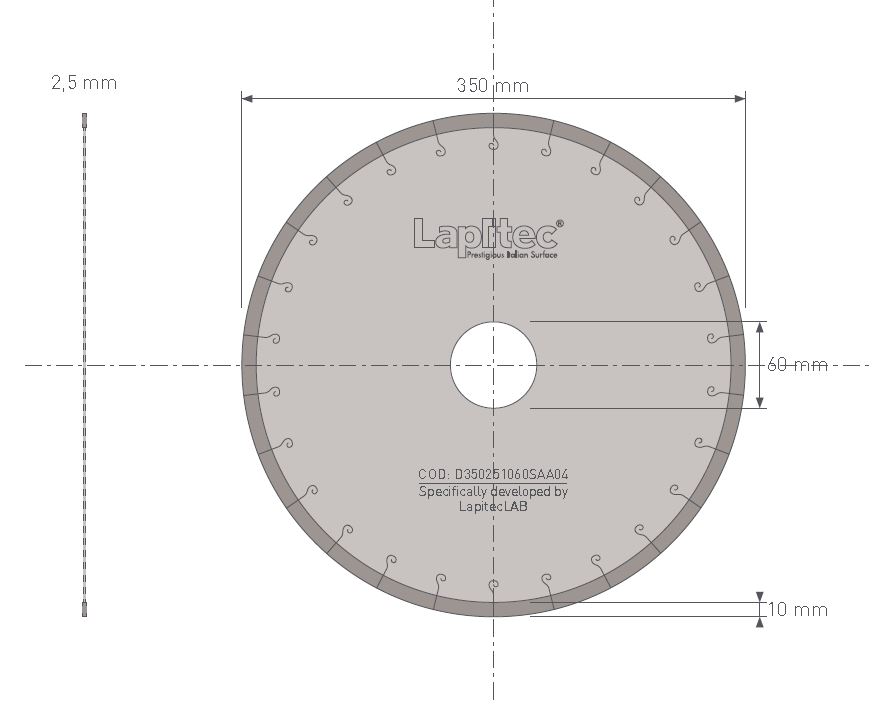 Lapitec 14" Diamond Bridge Saw Blade D350251060SAA04